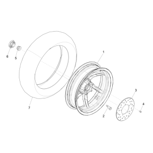 Roue arrière Piaggio NRG Power 50 2 temps LC Euro 4