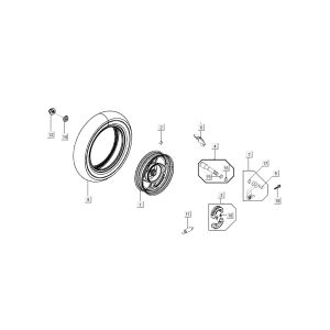 Roue arrière - frein Kymco New Sento 4 temps 50i bleu