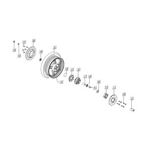 Roue arrière - Disk Kymco Nexxon 4 temps gris foncé