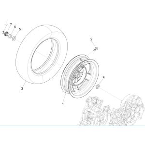Roue arrière Vespa Primavera 125 4T 3V IE ABS