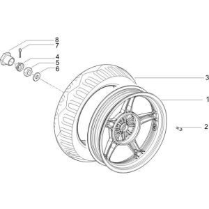 Roue arrière Piaggio Zip 2000 2 temps AC