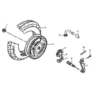 Roue arrière Agm Retro 4 temps