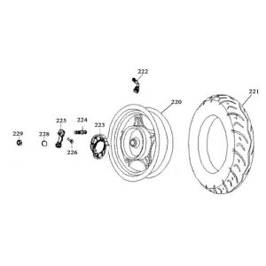 Roue arrière AGM Retro Extra rouge mat