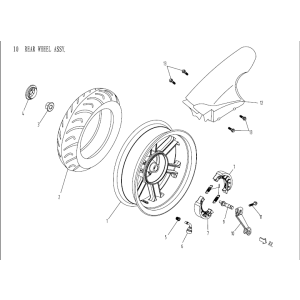 Roue arrière AGM Venom noir