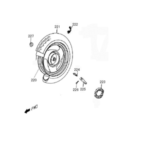Roue arrière Benzhou YY50QT-15 marron