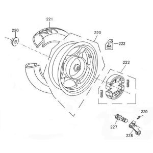 Roue arrière China R8 bleu foncé