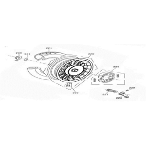 Roue arrière China Star50 rouge blanc