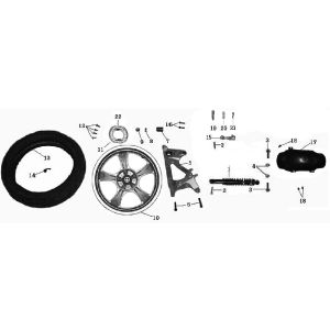 Roue arrière China Touring noire