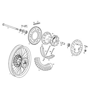 Roue arrière Derbi Senda SM DRD - O.M.