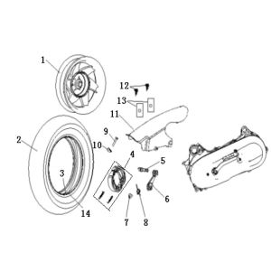 Roue arrière Generic Cracker noire 2010 2 temps