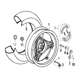 Roue arrière Generic Xor bleu 2006 2 temps 25