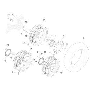 Roue arrière GTS 125 IE