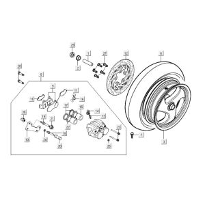 Roue arrière Kymco New Dink 200i-Achterwiel-Kymco-New-Dink-200i