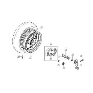 Roue arrière Kymco New Dink 4 temps or