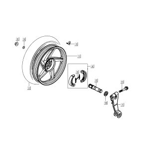 Roue arrière Kymco People S 4 temps bleu cristal