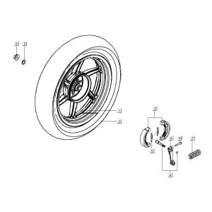 Roue arrière Kymco Super 8 Street 4 temps bleu