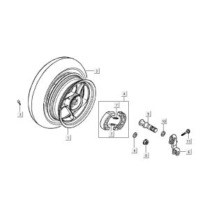 Roue arrière Kymco Vitality 2t ac rouge