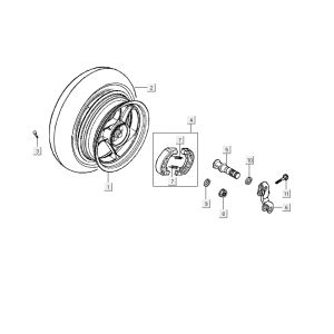 Roue arrière Kymco Yup 2t ac silver