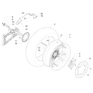 Roue arrière Piaggio MP3 500 LT Business 2014-2016