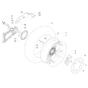 Roue arrière MP3 500 LT Sport 2014-2016