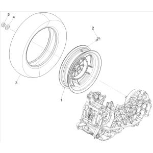 Roue arrière Vespa Primavera 4 temps 3V (injection euro5 IGET)