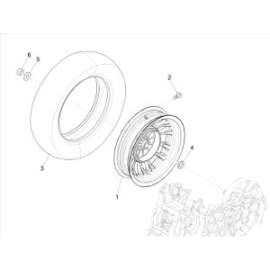 Roue arrière de la Vespa Sprint 125 4T 3V IE ABS E5 2021 (EMEA)