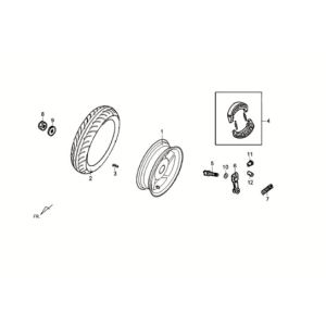 Achterwiel Sym Crox 50 E3