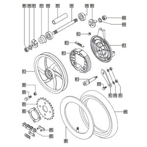 Achterwiel nieuw Tomos FLEXER EX (L0-L2)