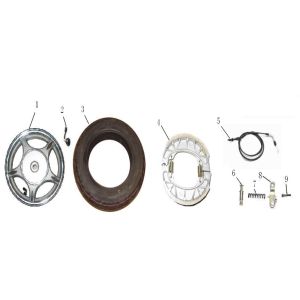 Roue arrière Turbo Cx-50 4 temps