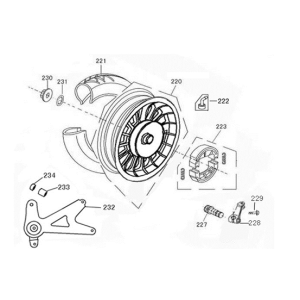 Roue arrière Turbo RL bleu clair métallisé