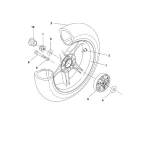 Roue arrière 2 temps Yamaha Aerox