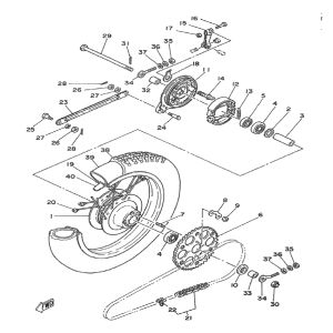 Roue arrière Yamaha DT-50 MX