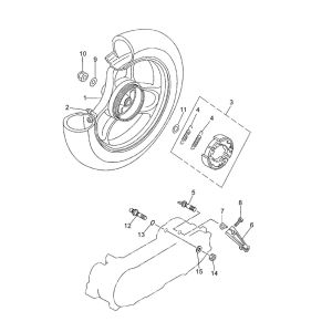 Roue arrière Yamaha Jog-R AC 2 temps