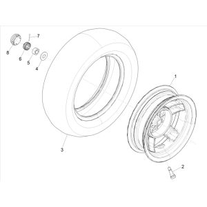 Roue avant 4 temps Piaggo Zip (injection euro5 IGET)