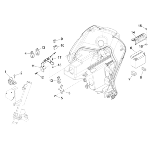 Interrupteurs à distance - Batterie Piaggio Fly 125 4 temps 3V IE E3