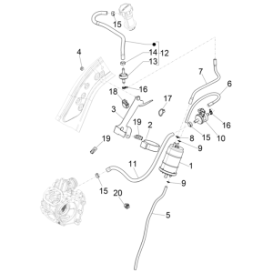 Installation anti-évaporation Vespa GTS 125 4T E5 ABS 2021 (EMEA)