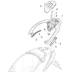 Porte-bagages arrière Piaggio Liberty 125 4 temps 3V IE ABS (IGET Euro 5)