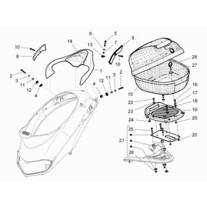 Porte-bagages Piaggio Liberty 4 temps