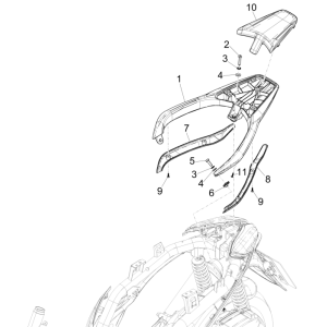Porte-bagages arrière Piaggio Medley 150 4T IE ABS E4 2016-2020 (EMEA)