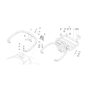 Porte-bagages arrière Vespa GTS 125 4T E5 ABS 2021 (EMEA)
