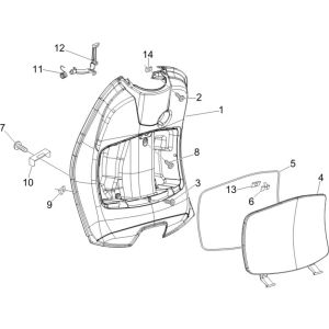 Tablier Vespa Lx 25km 4 temps 2 soupapes marron marron 112/A