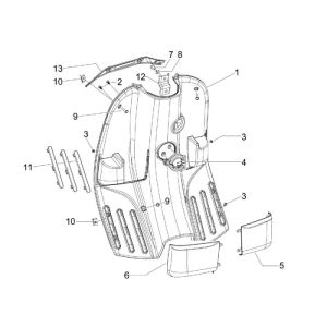 Tablier Vespa S 45km 4 temps 4 soupapes bleu azzurro 244/A