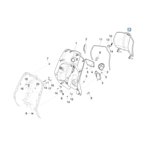 Protège-jambes Vespa Sprint 4 temps 3V (injection euro4 IGET) jaune mat 974/A