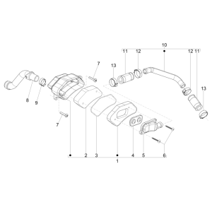 Boîtier d'alimentation en air secondaire Piaggio NRG Power DD 2007-2017