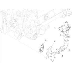Boîtier d'alimentation en air secondaire Piaggo Zip 4 temps (injection euro5 IGET)