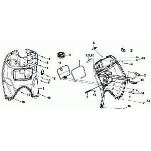 Plaque de meuble noire et blanche Sym Mio 50I (WH-8018P/BK-001C)