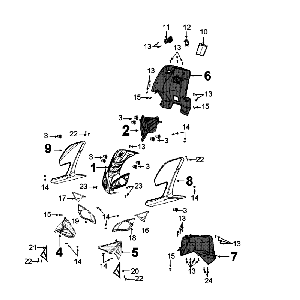 Garniture avant Peugeot Speedfight 4 4 temps Bleu/Noir