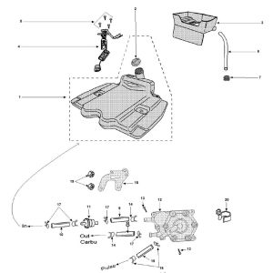 Réservoir de carburant - Réservoir d'huile 2 Peugeot Vivacity 3 2 temps