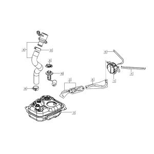 réservoir d'essence AGILITY 16+ 4T 125 Matt Metallic Silver
