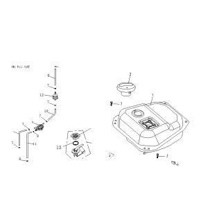 Réservoir d'essence AGM Ape50 noir